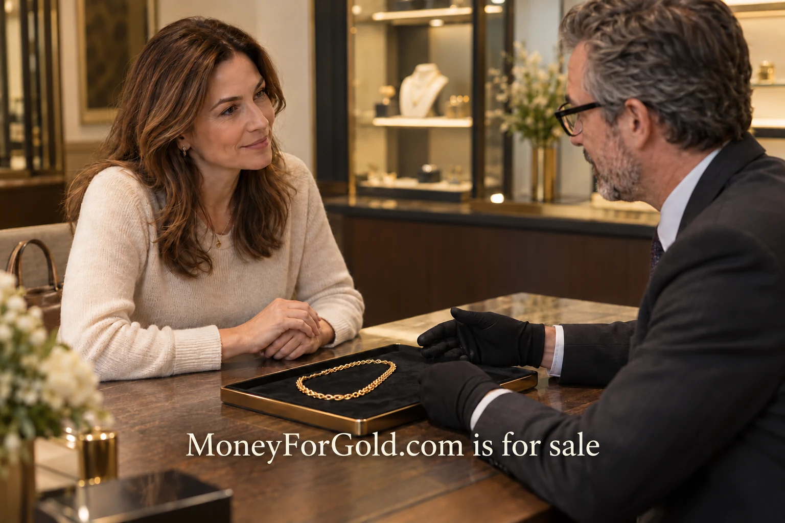 A customer arriving for an introductory jewelry assessment appointment